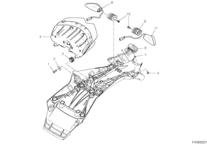 Alle onderdelen voor de Achterlicht van de Ducati Multistrada 1260 ABS Thailand 2019